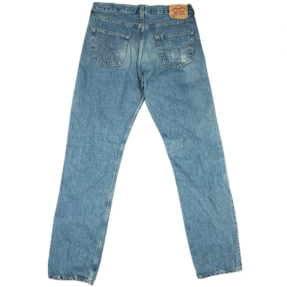 Vintage Levis Jeans Men 36x36 Blue 501 Straight Leg Distressed Denim Made in USA